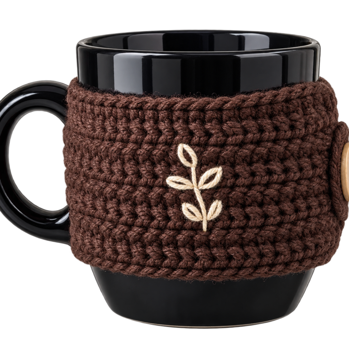 Mug with crochet cover